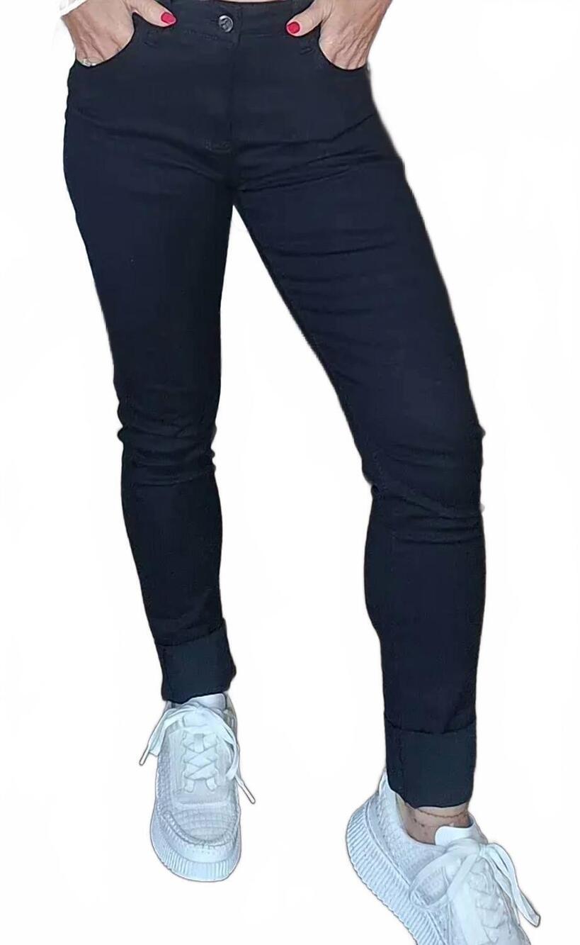 NEW HEART OF PINE women's fringe cuff jeans in black